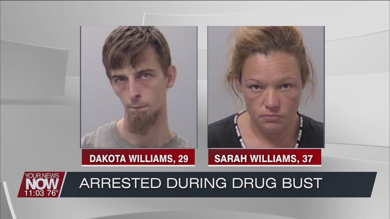 Law enforcement arrest two people during a drug raid in Lima